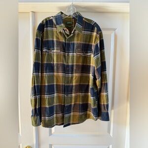 Orvis Classic Fit Plaid Flannel Shirt Large